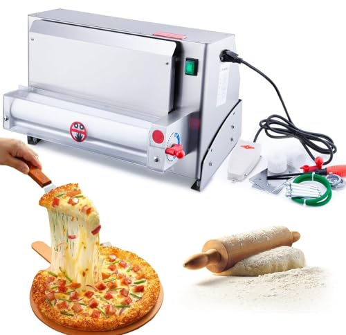 450w Elektro-teig-schäfermaschine Mit Fußpedal, Pizza-teig-pressemaschine, 0,7-5,4 Mm Teigdicke, Max 30 Cm/40 Kommerzielle Pizza-teig-pressemaschine, Pasta Maker Machine