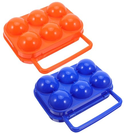 Hoement 2 Piezas Caja Almacenamiento Huevos Portátil con Cierre D Huevera Plástico Resistente para Camping y Nevera Bandeja Multi Rejillas para Huevos Organizador Compacto para Cocina y