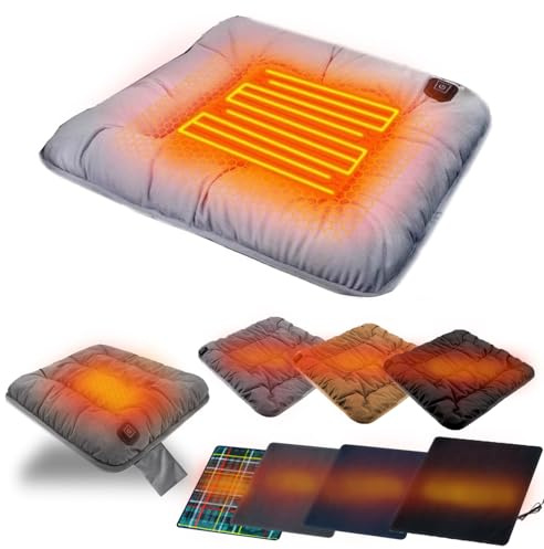 Heated Seat Cushion, Portable Heated Chair Cushion, Electric Hating Pad for Back Neck Shoulders, Warmer for Back and Full Body, Warmer Fast Heating Cushion for Office Chair (GY-B)