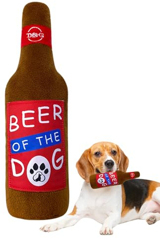 YRTUOP Jouets à Coupelle pour Chien - Jeu Interactif Forme Bouteille de Vin,Jouet À Mâcher en Peluche - pour Stimulation Mentale Chiot Et Activité Physique Renforcement Caisse