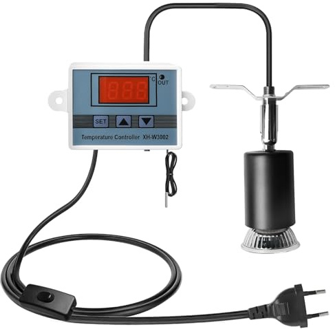 GBKDQQ 200 W reptiler värmelampa med intelligent temperaturreglering, E27 värmelampa, terrarium, 360° vridbar brytare, sköldpadda terrariumlampa för sköldpaddor, ormar