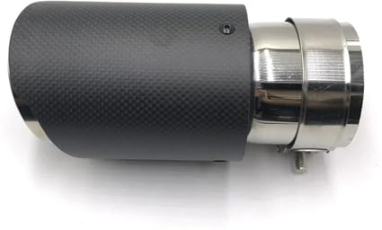 Extremos tubo escape coche Tubo De Escape Silenciador Trasero Coche Individual 1 Pieza Para Punta Universal Fibra Carbono Mate Garganta de Cola(IN 57MM-OUT 89MM)