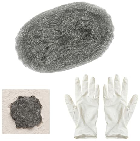 Steel Wool Mice, Wire Wool Mice, Wire Wool Mice Rat Blocker, with Gloves, (3m/roll), Easy to Use Stop Rats Mouse and Insect Pest, Mouse Mesh for Attic Garden Kitchen Garage