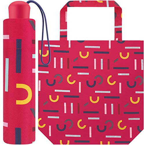 Esprit Taschenschirm Super Mini mit Shopper Bag - pink