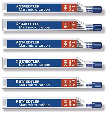 Staedtler Mars Micro Carbon 250 Minen 0,5 mm HB - 6 Tuben/Packungen (72 Minen) HB