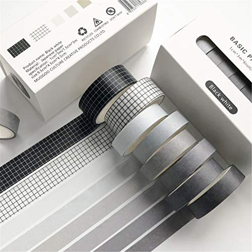 SWECOMZE Washi Tape Set, 8 Rolls Masking Tape Klebeband bunt für Scrapbooking DIY Handwerk Grundlegendes Muster (Style C)