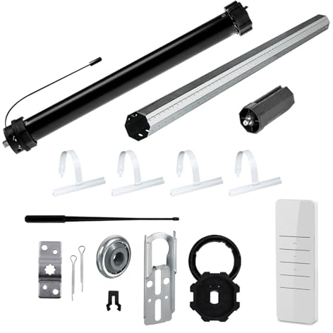 NOBILY Rolladen-Komplett-Set f. 60mm Achtkantwelle Mechanischer Funk Maxi-Rolladenmotor PR5 10Nm + Mechanik-Set, Gesamtlänge bis 1,0 Meter