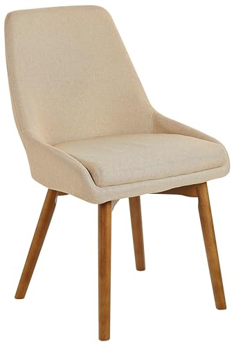 Esszimmerstuhl Set 2 Stühle Polsterbezug Holzbeine Sitzkissen beige Melfort