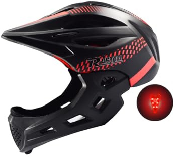 ACMEDE Casco di protezione per bambini, 2 in 1, per bambini, casco integrale da bicicletta, per bambini, mountain bike, BMX, Dirtbike e skateboard, con protezione per il ginocchio staccabile