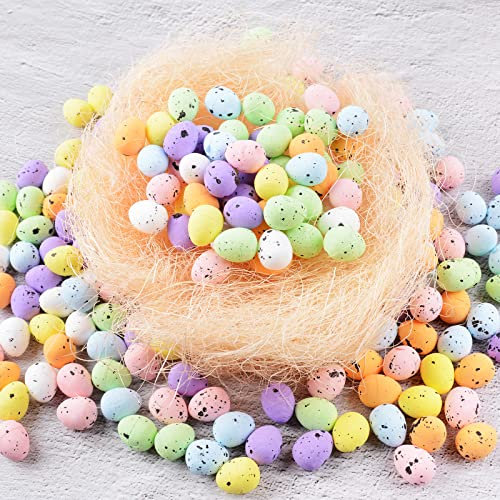 BETESSIN 200pz Mini Uova di Pasqua Colorate Nido Uova Pasquali Artigianali di Schiuma Decorazione per Festa Pasqua Ornamenti per Casa Party Giocattoli Regalo