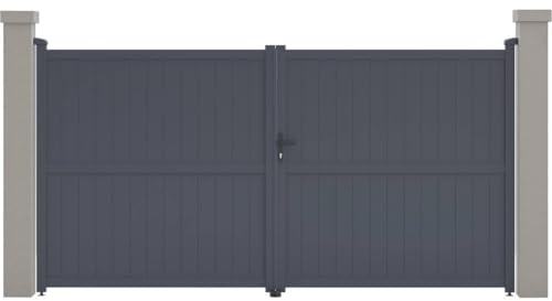 Cancello in alluminio Maurice - 349,5 x 180,9 cm - Grigio