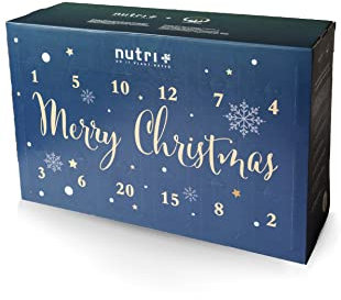 Nutri + Adventskalender Protein Pulver 2025 - Eiweißpulver Vegan - Fitness Eiweiß - Proteinpulver - Advent Kalender