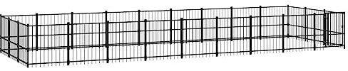 vidaXL Outdoor Hundezwinger Stahl 25,4m² Hundehütte Hundekäfig Hundehaus