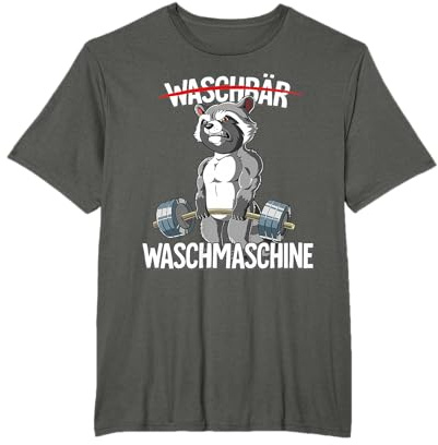 Kraftsport Geschenk Waschbär Waschmaschine Bodybuilding Fitness Gym T-Shirt Schwarz S