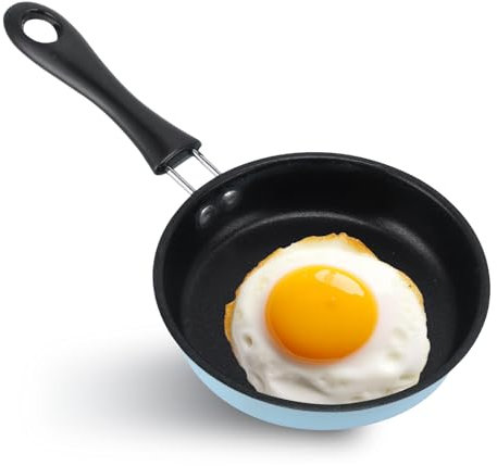 HERCHR Mini Stainless Steel Mini Induction Frying Pan Mini Nonstick Egg and Fry Pan 12cm 4.7inch Coated Fryingpan with Handle,Small Egg Fryingpan Omeletpan Skillet for Induction Cooker