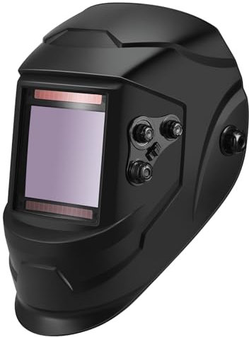 GFACHNT Masque de Soudage à Couleur Véritable 10 x 9,3 cm Grand écran de Vue Auto Darkening Casque de Soudage à énergie solaire 4 capteurs d'arc