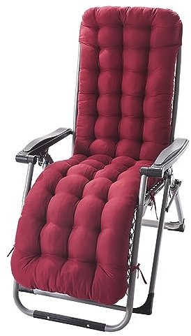 RUYICZB Bequeme Liegenauflage Deckchair & Sonnenliegen Polsterung Gartenliege Auflage Liegestuhl Polster Mit Schaumflockenfüllung Gartenmöbel Kissen Für Outdoor Indoor Sofa,Wine red,48x170cm