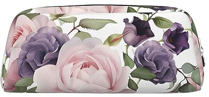 Dehiwi Federmäppchen mit Rosenmotiv, wasserdicht, niedliches Leder, für Reisen, Kosmetik, Make-up-Tasche, Organizer, Stifthalter für Büro Make-up, silber, Einheitsgröße, Taschen-Organizer