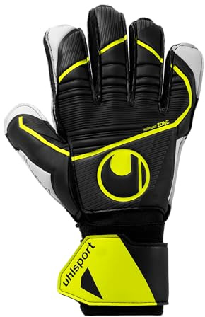 uhlsport Soft Flex Frame Jr., Kinder und Erwachsene Torwarthandschuhe, Noir/Jaune Fluo, 8 -
