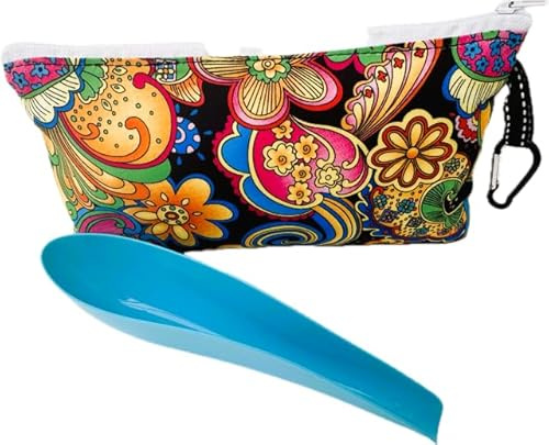 Urinette® Rigide avec Pochette de Rangement et Son Mousqueton (Turquoise + Psychédélique)