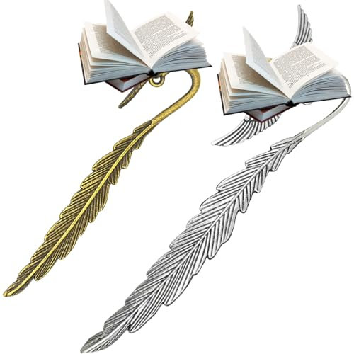 DKDDSSS Feder Lesezeichen, 2Pcs - Lesezeichen für Frauen, Teenager & Leseratten - Geschenk für Lehrerinnen & Geburtstage
