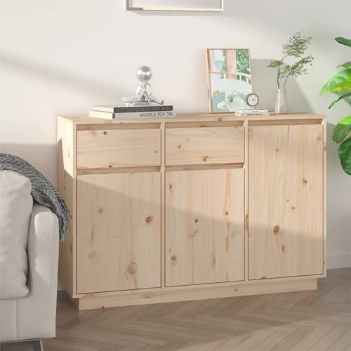 HETFTJN Sideboard, Barschrank Küchenschrank Eckschrank Küchenunterschrank Geeignet für Küchenzeile Office Badezimmer Schlafzimmer 110x34x75 cm Massivholz Kiefer