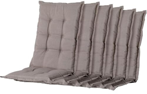 Madison 6er Set Hochlehner Auflagen, Bequeme und Stilvolle Gartenstuhlauflage für Holz-,Stahl-, Oder Kunststoffstühle, Sitzauflage - Indoor/Outdoor Stuhlpolster
