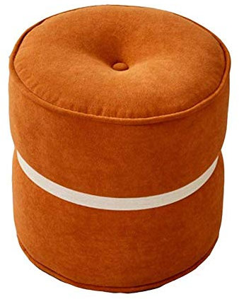 Generisch Einfacher Hocker, Fußhocker aus Stoff, Sofahocker, Schuhhocker, Kleiner runder Fußhocker, Fußhocker, Kinderhocker, Wohnzimmer, 6 Farben/Rosa/34 x 3