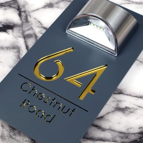 Numéro De Maison Solaire Lumineux à Led Personnalisable,Panneau De Numéro De Maison Solaire 3d Personnalisé,moderne Plaque De Maison Adresse Personnalisée Numéro De Maison Et Nom Extérieur