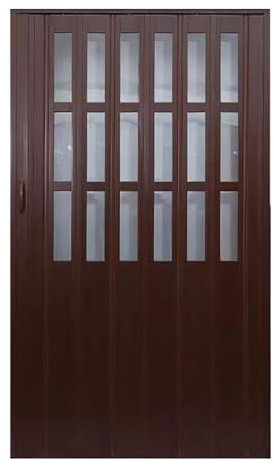 Magnetische Schiebetür/temporäres Trenntor, PVC-Falttür, 200 cm hohes Innen-Ziehharmonika-Tor(Brown,W 91cm(36in))