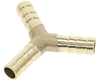 BCOMFY Empalmador de latón for Manguera, Conector de púas de Cobre con Forma de Y, Espiga for Manguera de 3 vías, 4, 5, 6, 8, 10, 12, 14 y 19mm, Adaptador neumático, 1 ud.(4mm)