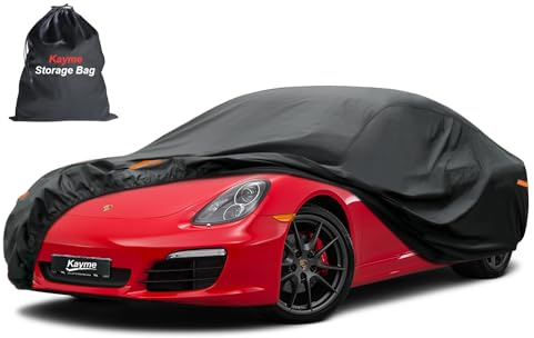 Kayme 7 Layers Car Cover Waterproof Breathable for Coupe, Outdoor Full Cover Rain Sun Dust All Weather Protection, Universal Fit Porsche 718, Jaguar F-type, 350z 370z, BMW Z4, CLC, 308cc etc.