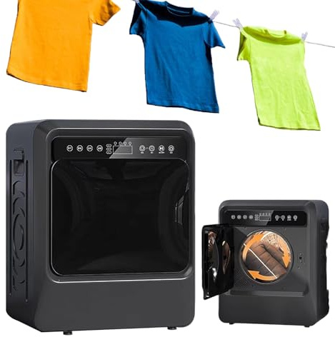 Small Tumble Dryer With LCD Smart Touch Panel, 4Kg Drying Capacity, 3 Temperatures, Stainless Steel Inner Tube, 36.3 Lbs Portable Dryers For Laundry 1000W