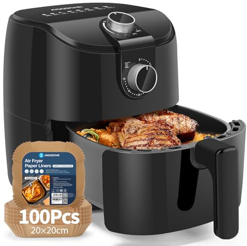 Aigostar Air Fryer Con Papel Freidora Aire 100 Unidades- Freidora de aire 1500W, Freidora sin aceite con capacidad de 4L, con circulación de aire rápido, temperatura ajustable .Libre BPA
