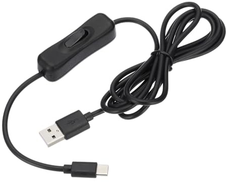 PATIKIL 4.92ft Câble USB De Prolongation Avec Interrupteur Marche/Arrêt, Type C Vers USB Mâle Support De Données Et Alimentation Électrique, Fil À 4 Cœurs Pour Bande LED, Ventilateur, Noir