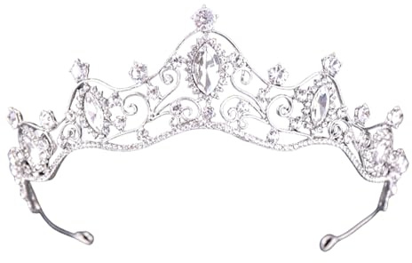 Krone Damen Fasching, Hochzeit Tiara, Kristalle Prinzessin Krone, Krone Prinzessinnen Erwachsene Diadem fur Karneval Geburtstag Party Abschlussball, Fur Frauen, Silber