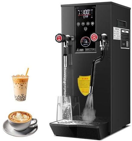 Espumador Leche A Vapor Comercial, Vaporizador Leche Eléctrico 3000 W Máquina Para Hacer Espuma Café, Pantalla Led, Capacidad 12 L, Espumador Leche Inteligente Calentamiento A Vapor