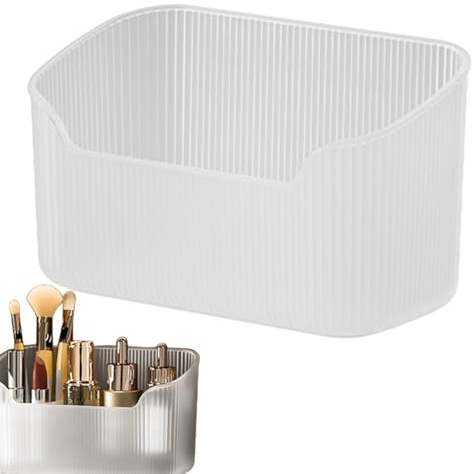 Caja cosmética de almacenamiento de oficina - Elegante organizador de maquillaje acrílico, conjunto de compartimentos transparentes de varios niveles | Torre de bandeja cosmética giratoria, vanidad fa