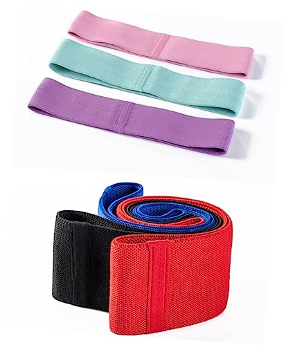 EXHUMKY Bande Élastique de Résistance pour Squat XL Accessoire de Fitness Antidérapant pour Entraînement Intérieur Activation des Fessiers Hanches Tension Élastique Rouge