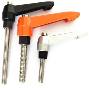 1 pieza 304 M10 M12 M14 M16 Palanca de sujeción Maquinaria Forma de L Mango ajustable Bloqueo Perno de perilla Rosca macho externa Tornillo(Silver,M 10 X 30)