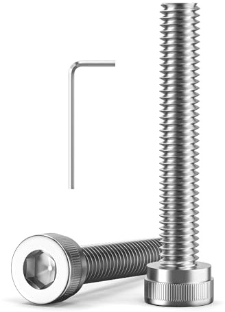 120 Stück M3 x 30 mm Schrauben, Zylinderkopfschrauben mit Innensechskant | Zylinderschrauben, Edelstahl A2 V2A, M3 schrauben Vollgewinde, Edelstahlschrauben mit Innensechskantschlüssel