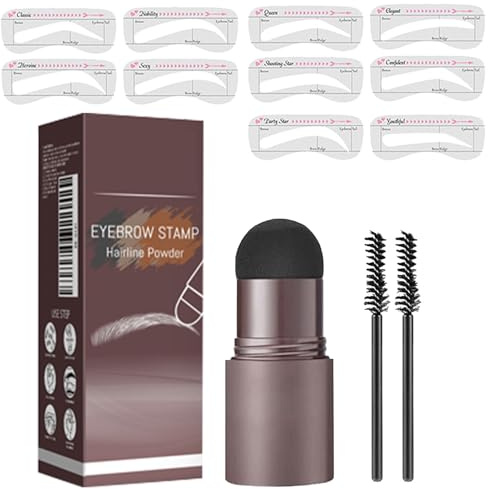 Eyebrow Stencil Kit, Eyebrow Stamp Stencil Kit, Waterproof Brow Stamp Shaping Kit, for Thin & Thick Brow, Long-lasting, Dark Brown