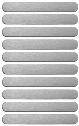 Lot de 10 plaques métalliques adhésives ultra fines en acier magnétique - Pour bricolage, atelier, garage, véhicule, cours