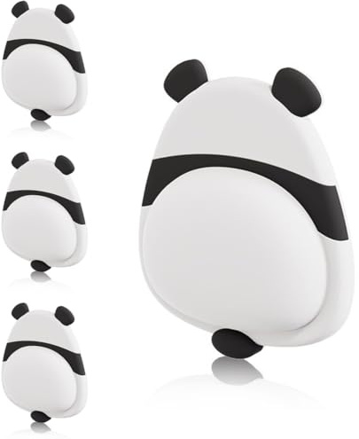 Set med 4 dörrstopp, väggdörrstopp, dörrstopp, återanvändbar, silikondörrskydd, dörrskydd (panda-design)