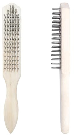 Vexorlian Steel Wire Brush Pack of 2 – Heavy Duty Beechwood Handle Wire Brushes for Rust, Paint & Welding Slag Removal,Durable Metal Cleaning Tools