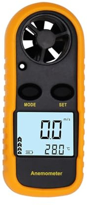 Anemometer, Digital Anemometer Thermometer Measuring Wind Speed Temperature Handheld Mini High Accuracy 30m/s Meter Tester,for Measuring Wind Speed