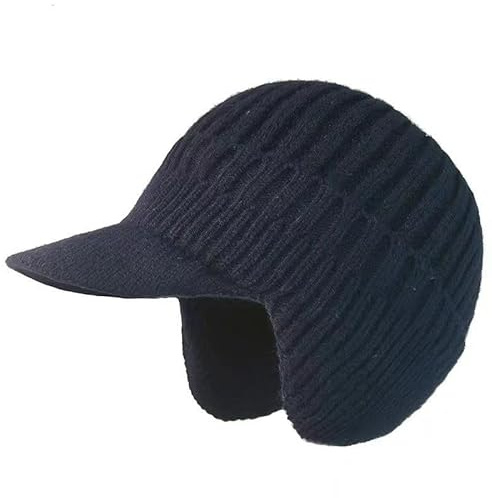 bergxperten Fjordwarm – Skandinavische Wintermütze mit Ohrenschutz Wintermütze Herren mit Visor und Ohrenklappen – Strickcap für Damen und Herren, Beanie für kaltes Wetter
