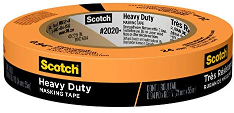 Scotch Masking Tape Heavy Duty 0.94 inches by 60 Yards (2160 Yards Total), 2020+, 0.94 Width, 36 Rolls