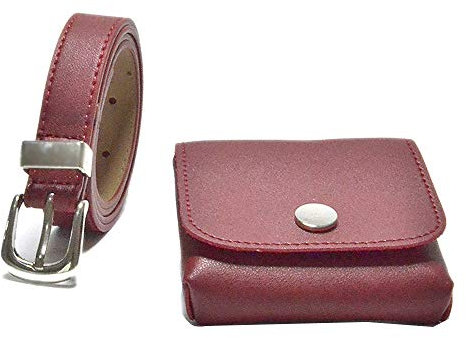 Cheerlife Leder Taillengürtel mit Taillenbeutel Gürteltasche Handytasche Kellnerbörse und Kellnergürtel Set Kleine Bauchtasche für Frauen Mädchen (Rot)