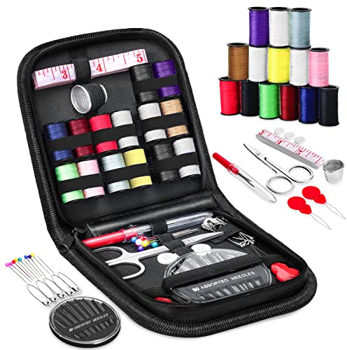 Mini-Nähset, OKOMER Nähset, Nähset für Erwachsene, Reise-Nähset, Mini-Nadel- und Garn-Set, kleines Nähset, Basic, Anfänger-Nähset, enthält Nähnadeln, Nähgarn usw. Mädchen-Geschenke (S)